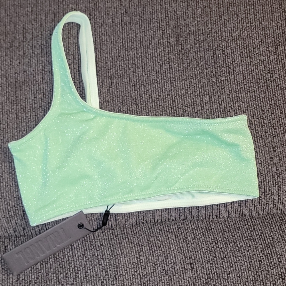 Green sparkle bathing suit top